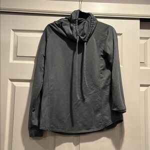 32 Degrees Heather Gray/Blue Funnel Neck Swearshirt